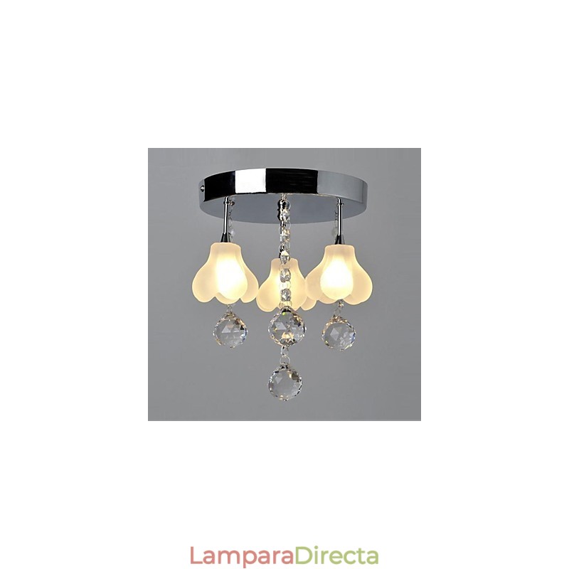 Lámpara de techo moderna contemporánea de cristal y metal