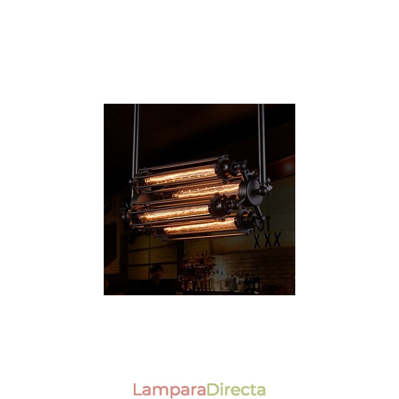 Lámpara de araña de metal galvanizado estilo rústico retro mini