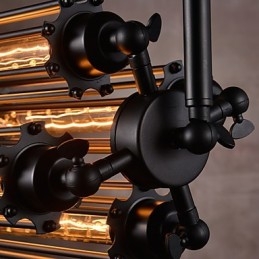 Lámpara de araña de metal galvanizado estilo rústico retro mini