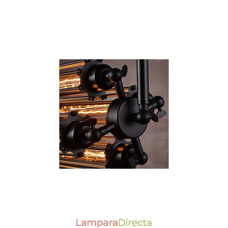 Lámpara de araña de metal galvanizado estilo rústico retro mini