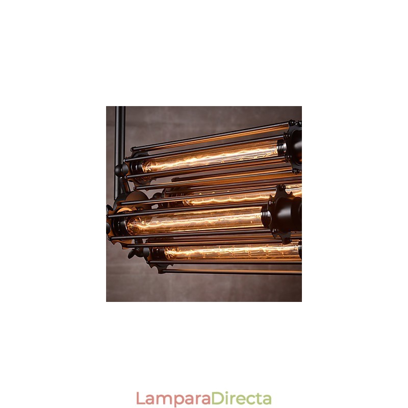 Lámpara de araña de metal galvanizado estilo rústico retro mini