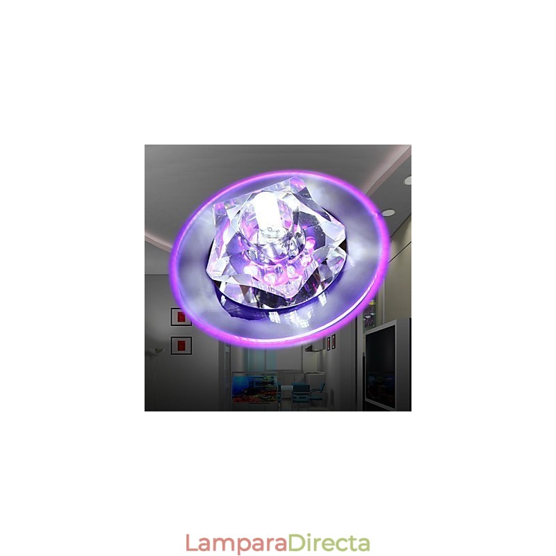 Lámpara de techo empotrada de cristal cromado contemporáneo moderno