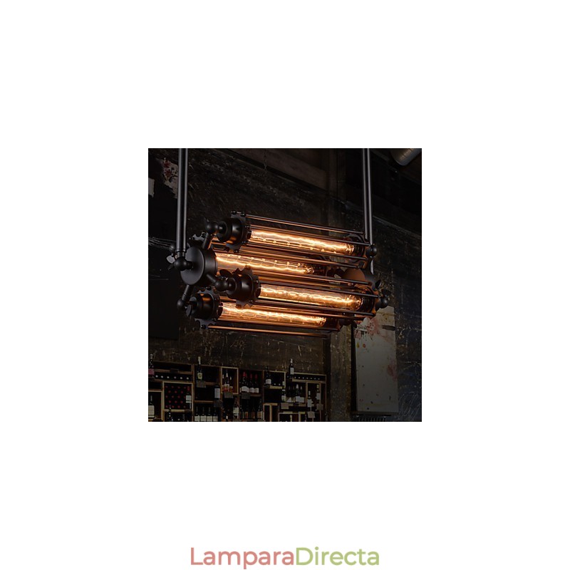 Lámpara de araña de metal galvanizado estilo rústico retro mini