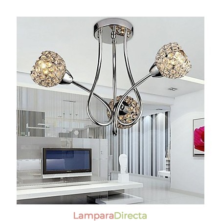 Lámpara colgante empotrada de metal galvanizado con cristal clásico tradicional contemporáneo moderno Lámpara colgante empotrada de metal galvanizado con cristal clásico tradicional contemporáneo moderno