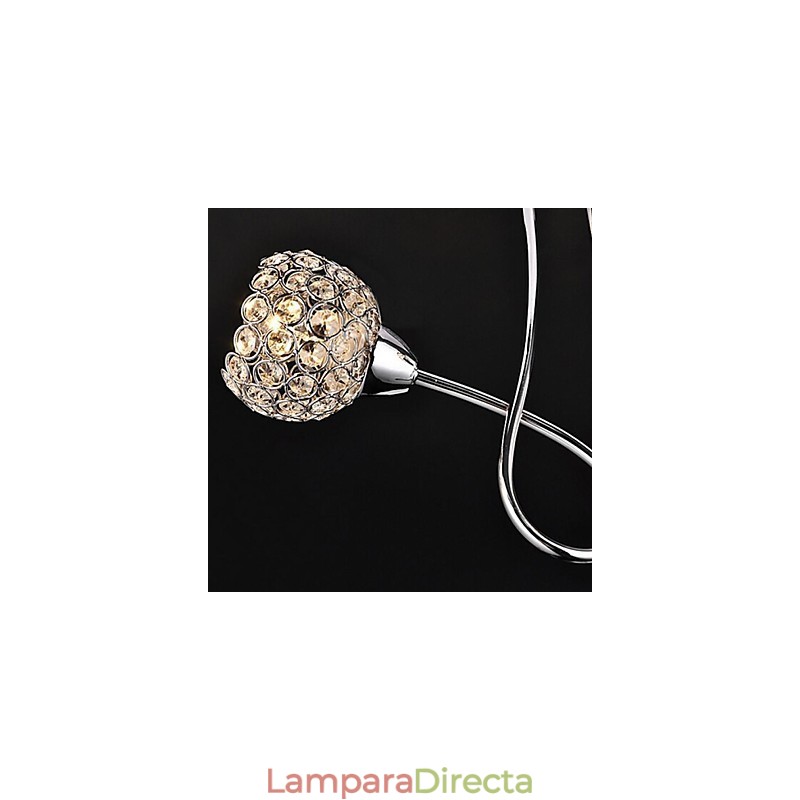 Lámpara colgante empotrada de metal galvanizado con cristal clásico tradicional contemporáneo moderno