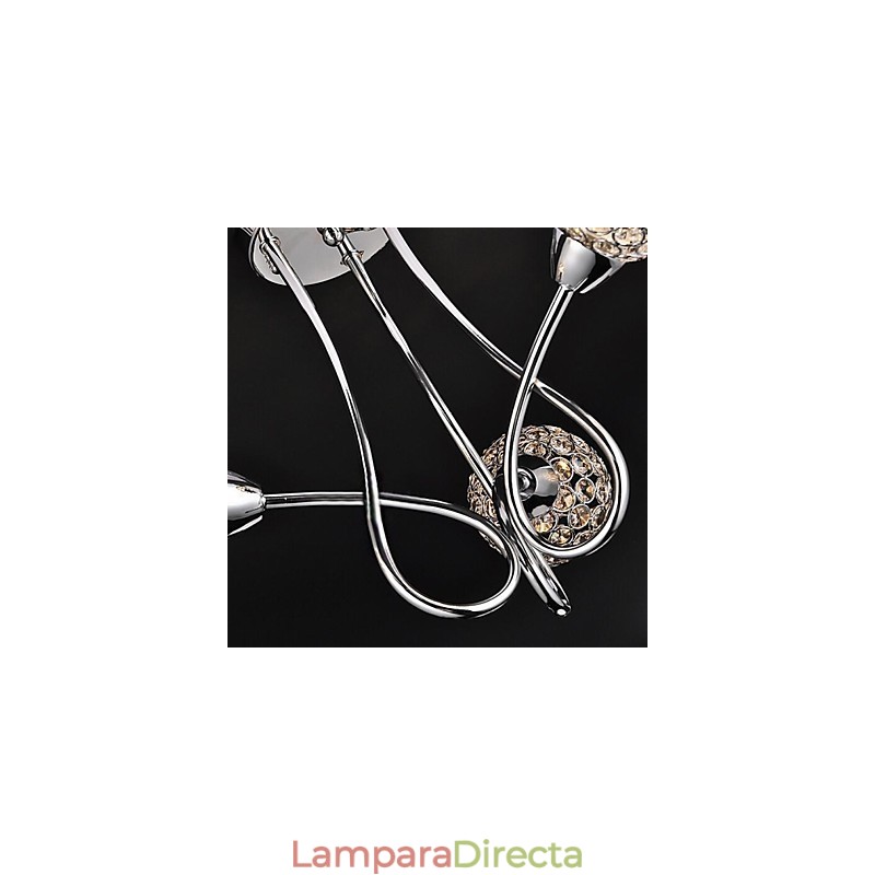 Lámpara colgante empotrada de metal galvanizado con cristal clásico tradicional contemporáneo moderno
