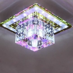 Lámpara de techo de cristal SMD de 3 W, tubo de luz creativo, luz de cúpula de colores vibrantes.