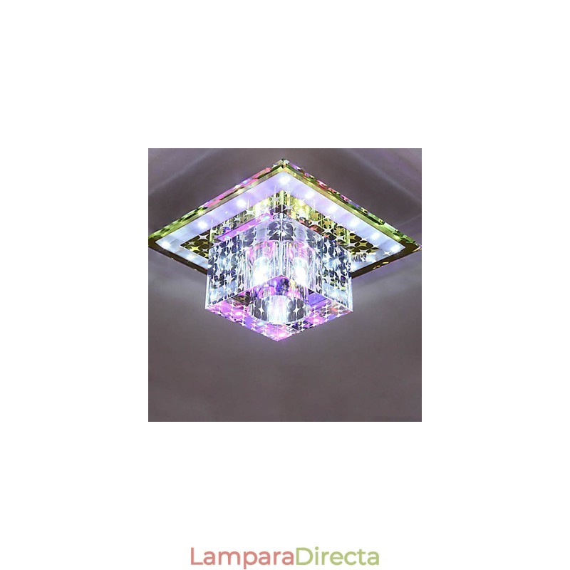 Lámpara de techo de cristal SMD de 3 W, tubo de luz creativo, luz de cúpula de colores vibrantes.