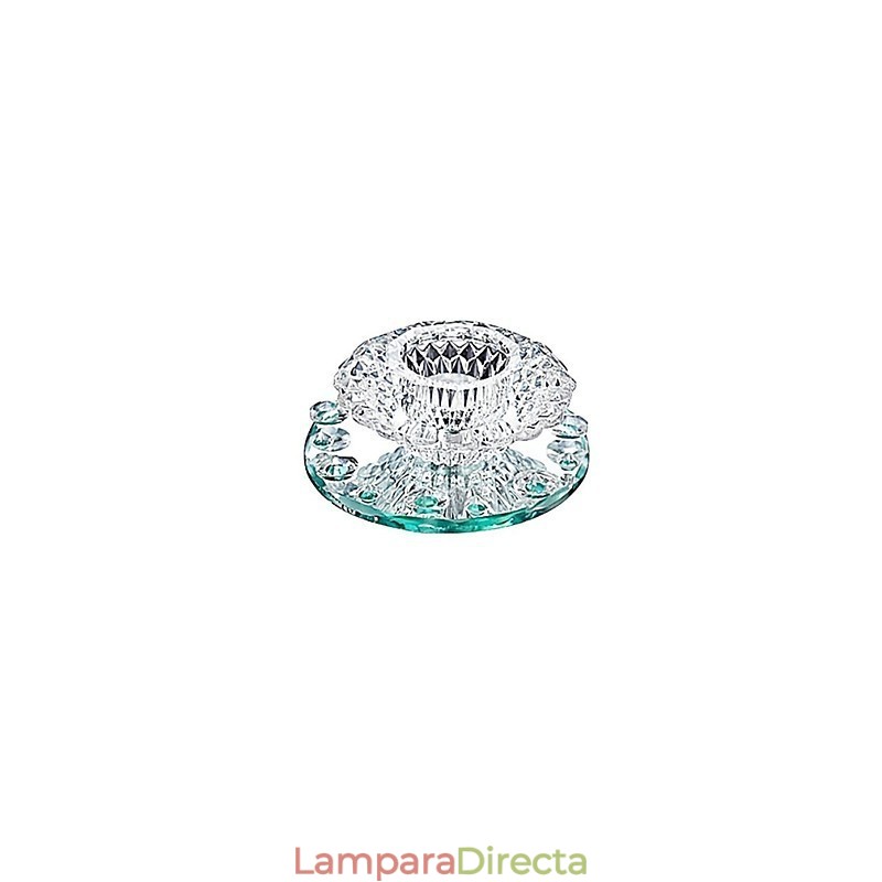 Lámpara empotrada moderna de metal cromado estilo mini de cristal contemporáneo
