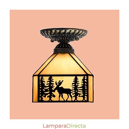 Lámpara de cúpula absorbente de luz con vitrales de artes creativas rurales europeas navideñas Lámpara de cúpula absorbente de luz con vitrales de artes creativas rurales europeas navideñas