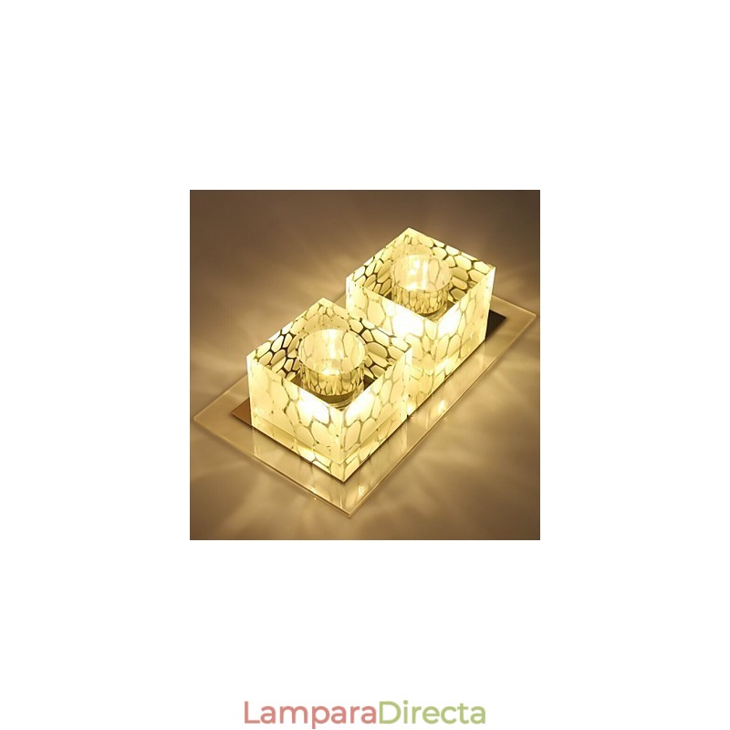 Lámpara de techo de cristal de 27 x 15 x 5 cm, foco SMD de 6 W, lámpara creativa, tubo de luz, luz de cúpula de colores.