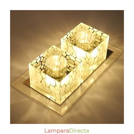 Lámpara de techo de cristal de 27 x 15 x 5 cm, foco SMD de 6 W, lámpara creativa, tubo de luz, luz de cúpula de colores. Lámpara de techo de cristal de 27 x 15 x 5 cm, foco SMD de 6 W, lámpara creativa, tubo de luz, luz de cúpula de colores.