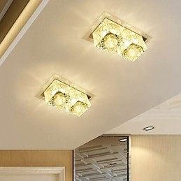Lámpara de techo de cristal de 27 x 15 x 5 cm, foco SMD de 6 W, lámpara creativa, tubo de luz, luz de cúpula de colores.