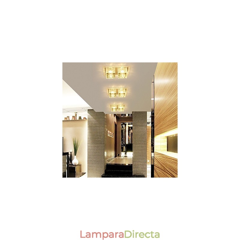 Lámpara de techo de cristal de 27 x 15 x 5 cm, foco SMD de 6 W, lámpara creativa, tubo de luz, luz de cúpula de colores.