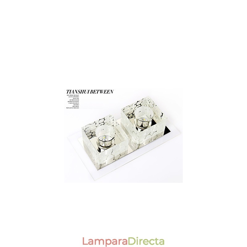 Lámpara de techo de cristal de 27 x 15 x 5 cm, foco SMD de 6 W, lámpara creativa, tubo de luz, luz de cúpula de colores.