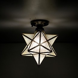 Estrellas de vitrales de artes creativas rurales europeas para absorber la luz de la lámpara de cúpula