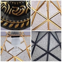 Estrellas de vitrales de artes creativas rurales europeas para absorber la luz de la lámpara de cúpula
