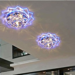 Mini lámpara de techo de cristal de 20 x 8,5 cm, foco de 3 W, lámpara creativa, tubo de luz, luz de cúpula cuadrada de colores