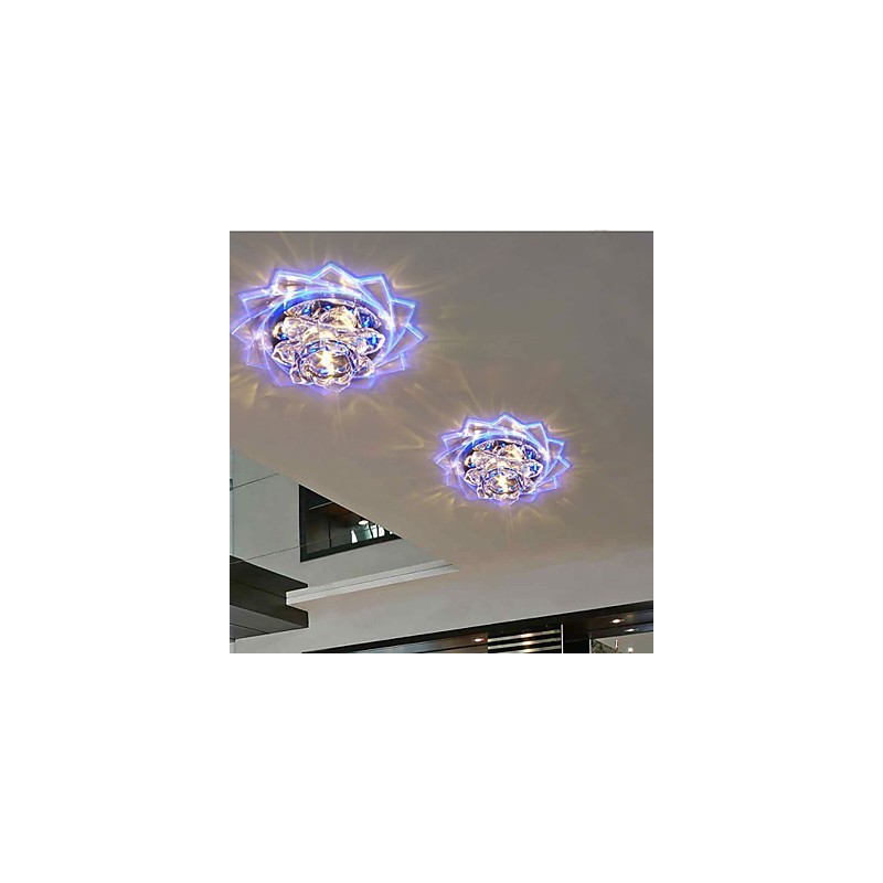 Mini lámpara de techo de cristal de 20 x 8,5 cm, foco de 3 W, lámpara creativa, tubo de luz, luz de cúpula cuadrada de colores