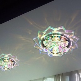 Mini lámpara de techo de cristal de 20 x 8,5 cm, foco de 3 W, lámpara creativa, tubo de luz, luz de cúpula cuadrada de colores