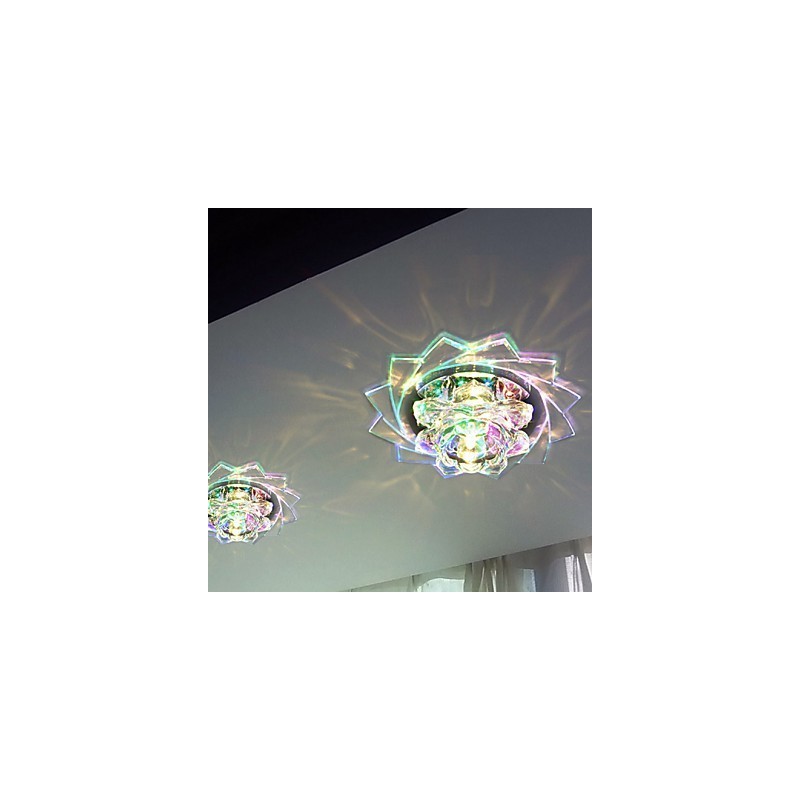 Mini lámpara de techo de cristal de 20 x 8,5 cm, foco de 3 W, lámpara creativa, tubo de luz, luz de cúpula cuadrada de colores