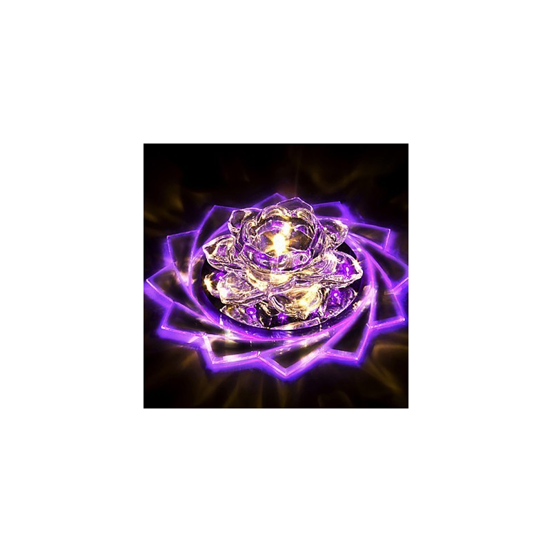 Mini lámpara de techo de cristal de 20 x 8,5 cm, foco de 3 W, lámpara creativa, tubo de luz, luz de cúpula cuadrada de colores