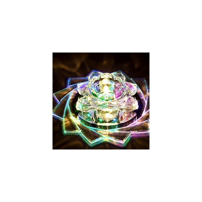 Mini lámpara de techo de cristal de 20 x 8,5 cm, foco de 3 W, lámpara creativa, tubo de luz, luz de cúpula cuadrada de colores