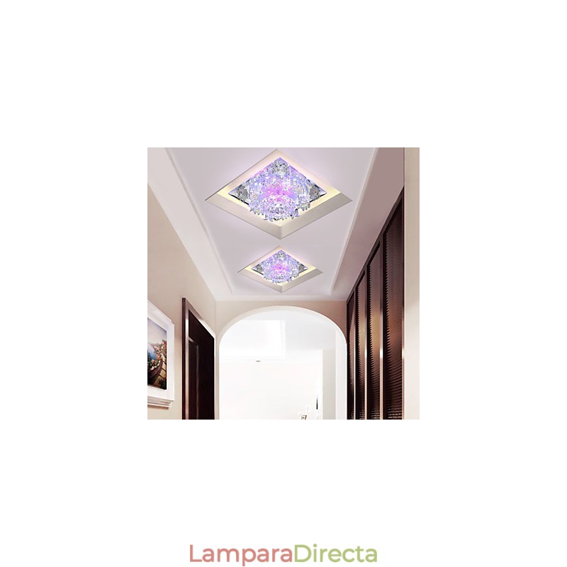 Lámpara de viruela cuadrada, luz de cristal, luz creativa, luz de cúpula, lámpara de tubo