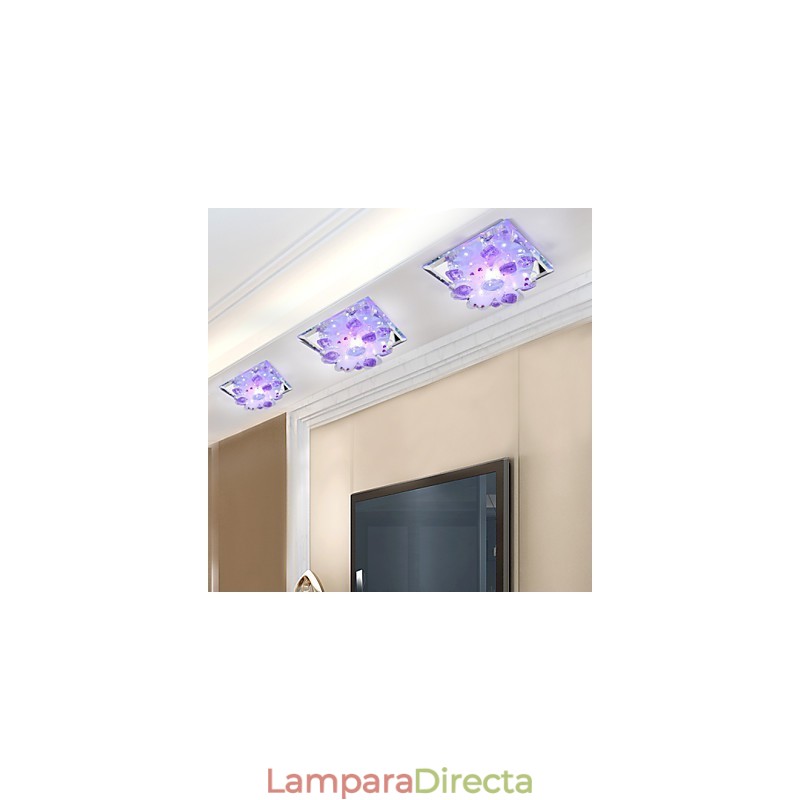 Lámpara de viruela cuadrada, luz de cristal, luz creativa, luz de cúpula, lámpara de tubo