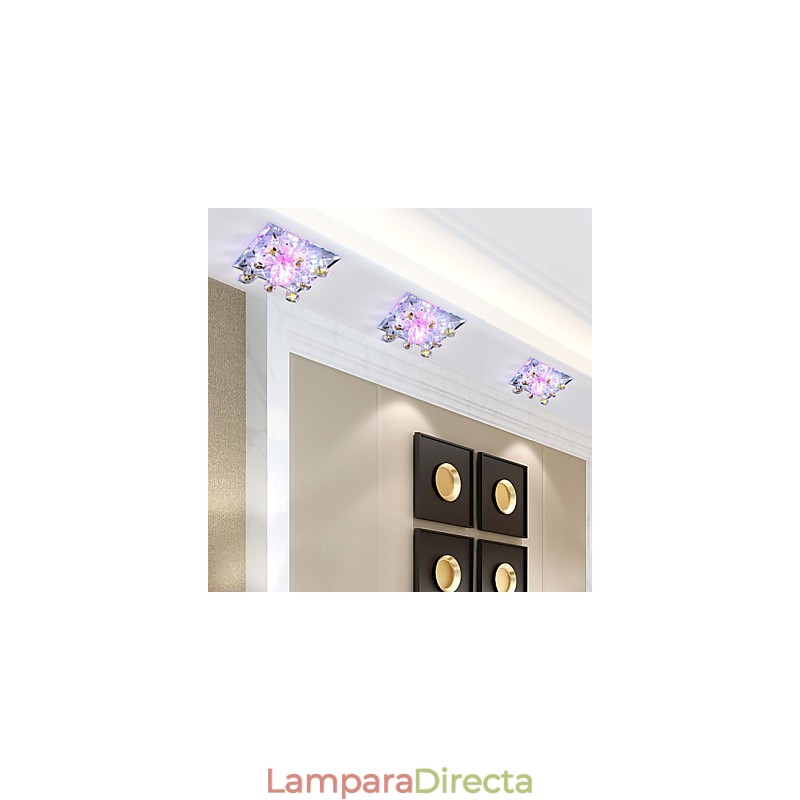 Lámpara de viruela cuadrada, luz de cristal, luz creativa, luz de cúpula, lámpara de tubo