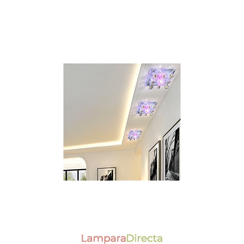 Lámpara de viruela cuadrada, luz de cristal, luz creativa, luz de cúpula, lámpara de tubo