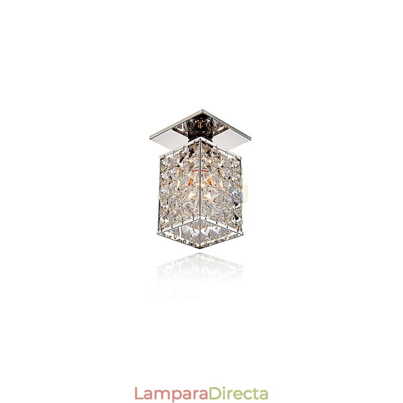Lámpara empotrada moderna contemporánea de metal galvanizado y cristal