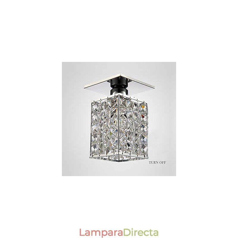 Lámpara empotrada moderna contemporánea de metal galvanizado y cristal
