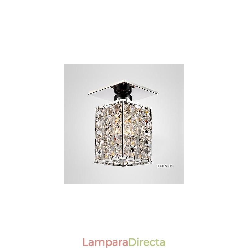 Lámpara empotrada moderna contemporánea de metal galvanizado y cristal