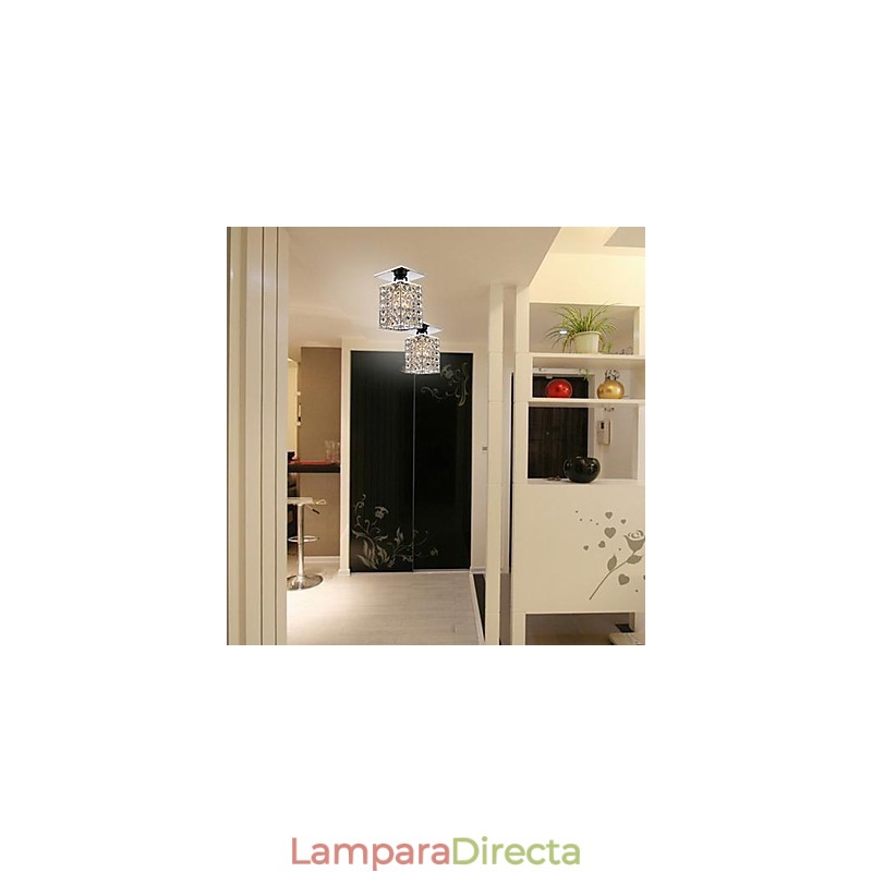 Lámpara empotrada moderna contemporánea de metal galvanizado y cristal