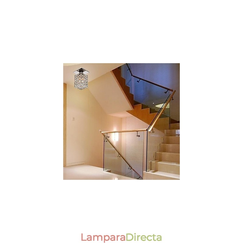 Lámpara empotrada moderna contemporánea de metal galvanizado y cristal