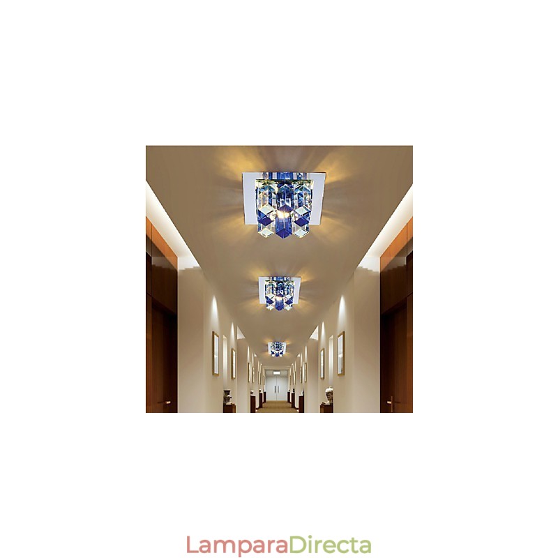 Lámpara de cristal SMD de 12 x 4,5 cm con tubo creativo, foco absorbente, luz de cúpula