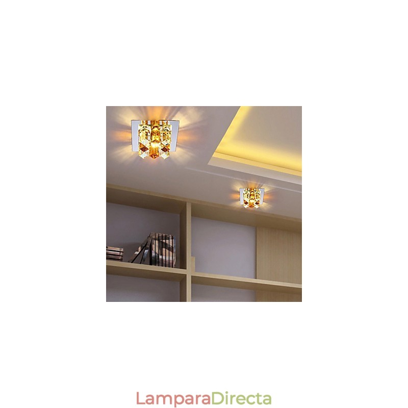 Lámpara de cristal SMD de 12 x 4,5 cm con tubo creativo, foco absorbente, luz de cúpula
