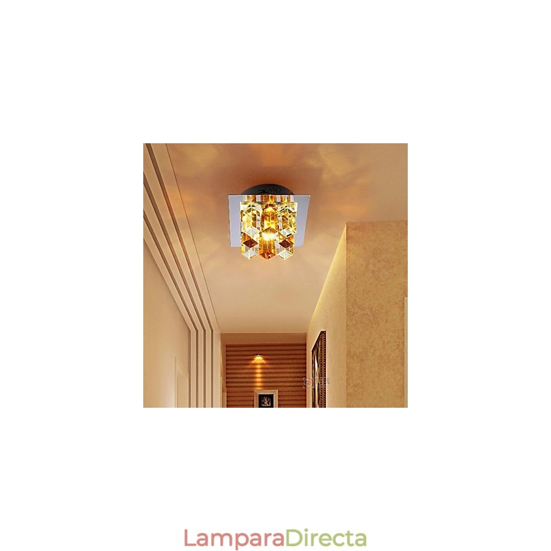 Lámpara de cristal SMD de 12 x 4,5 cm con tubo creativo, foco absorbente, luz de cúpula