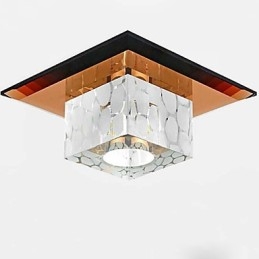Mini lámpara de techo de cristal, foco de 3 W, lámpara creativa, tubo de luz, luz de cúpula cuadrada de colores.