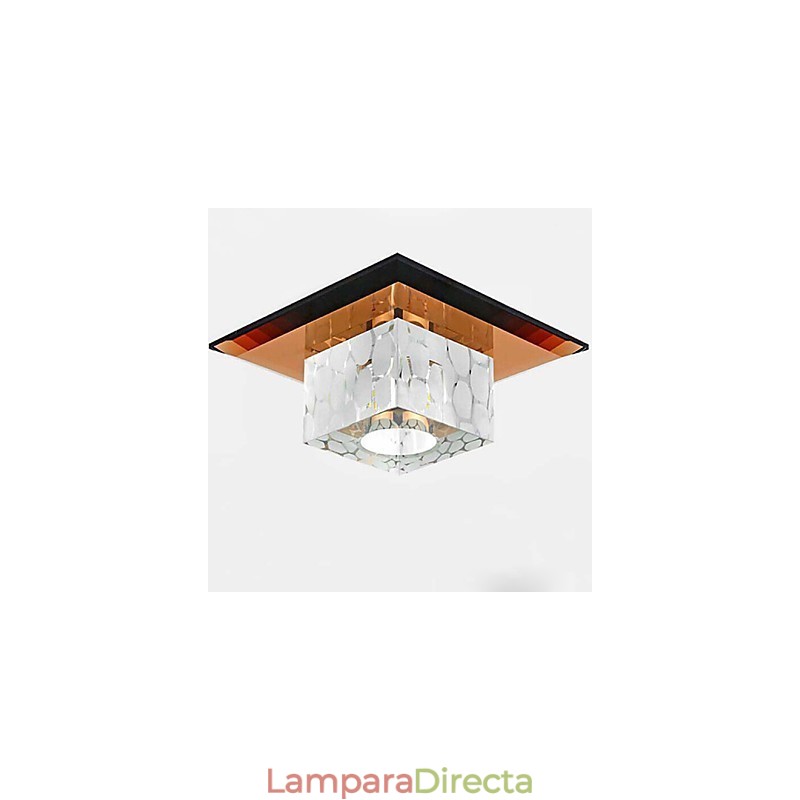 Mini lámpara de techo de cristal, foco de 3 W, lámpara creativa, tubo de luz, luz de cúpula cuadrada de colores.