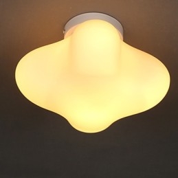 Lámpara de cúpula de cristal con forma de hierba de la suerte, contemporánea y contraída, de un solo cabezal, de 22 x 22 cm