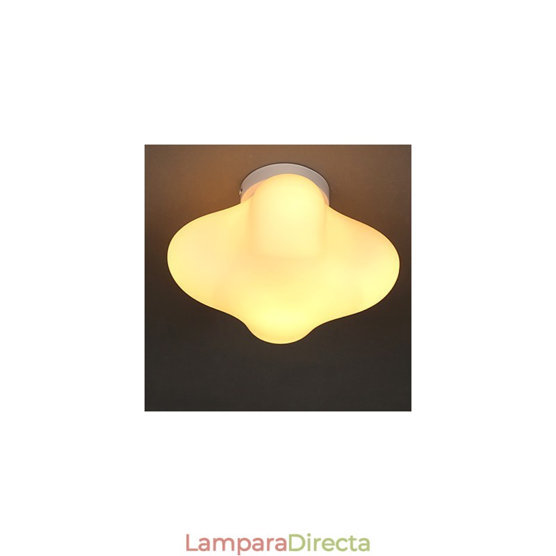 Lámpara de cúpula de cristal con forma de hierba de la suerte, contemporánea y contraída, de un solo cabezal, de 22 x 22 cm