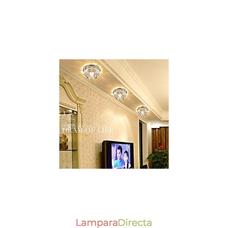 Lámpara de techo de cristal SMD 3W, lámpara creativa, luz de cúpula absorbente