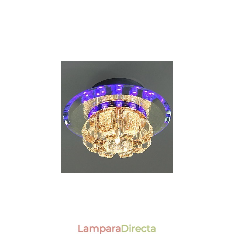 Lámpara de techo moderna contemporánea de cristal galvanizado