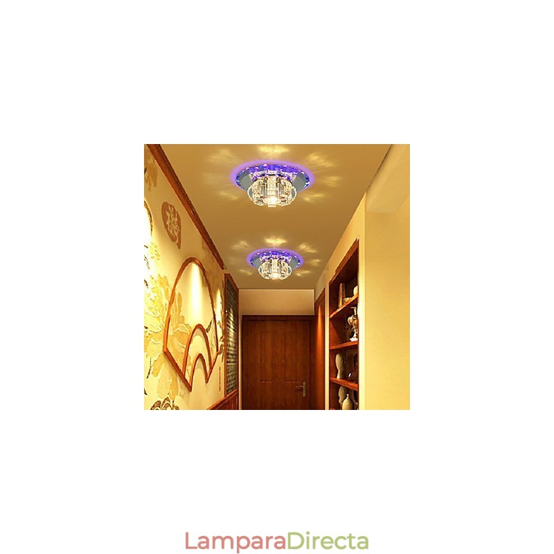 Lámpara de techo moderna contemporánea de cristal galvanizado