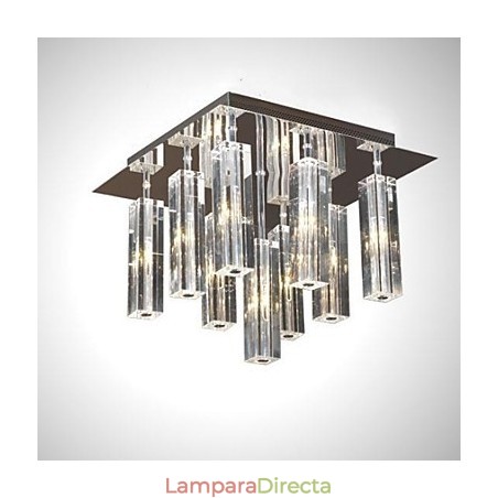 Lámpara de techo moderna contemporánea de metal cromado y cristal Lámpara de techo moderna contemporánea de metal cromado y cristal