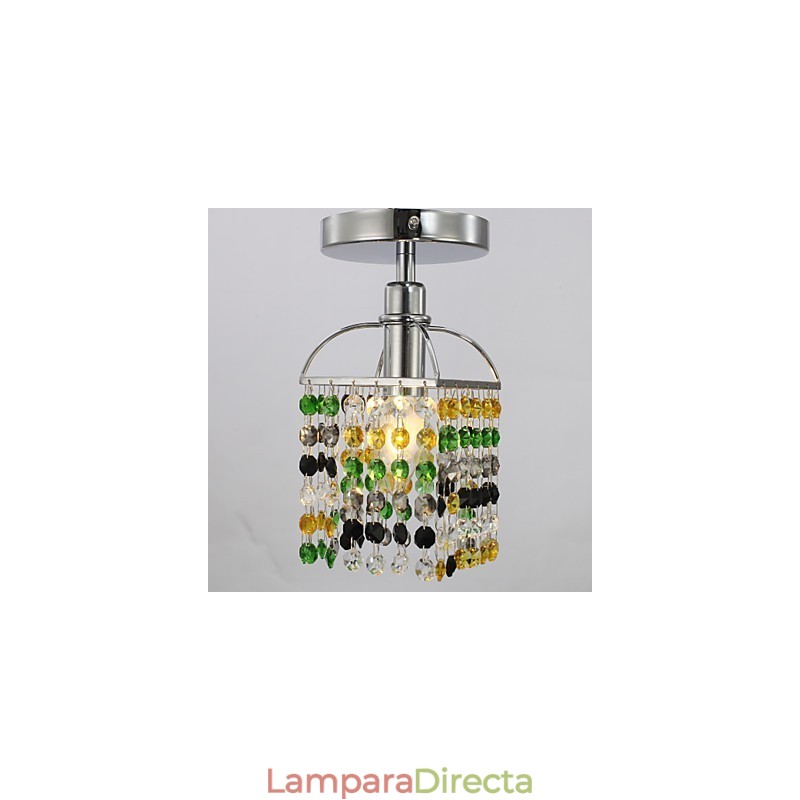 Lámpara empotrada moderna contemporánea de metal galvanizado y cristal