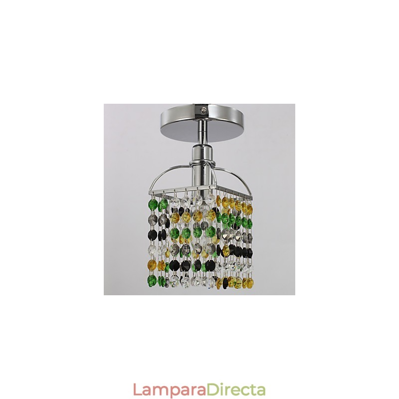 Lámpara empotrada moderna contemporánea de metal galvanizado y cristal