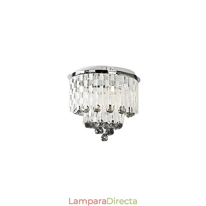 Lámpara de cristal semiempotrada con 8 luces